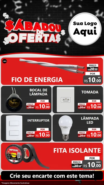 Modelo de TV para TV Vertical com o tema Sabadou de Ofertas para Materiais Elétricos