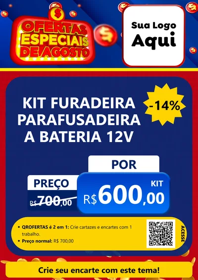 Modelo de Cartaz para Cartaz A4 Vertical com o tema Ofertas Especiais de Agosto para Maquinas e Ferramentas