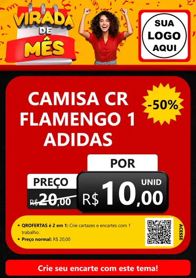 Modelo de Cartaz para Cartaz A4 Vertical com o tema Virada de Mês para Roupas e acessórios