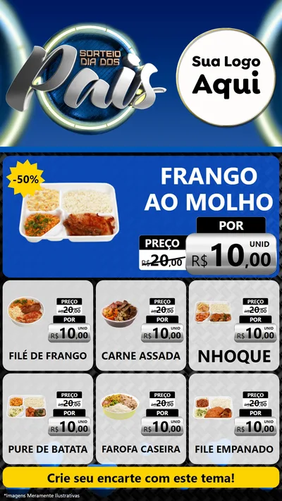 Modelo de Rede Social para Stories com o tema Sorteio Dia Dos Pais para Restaurante