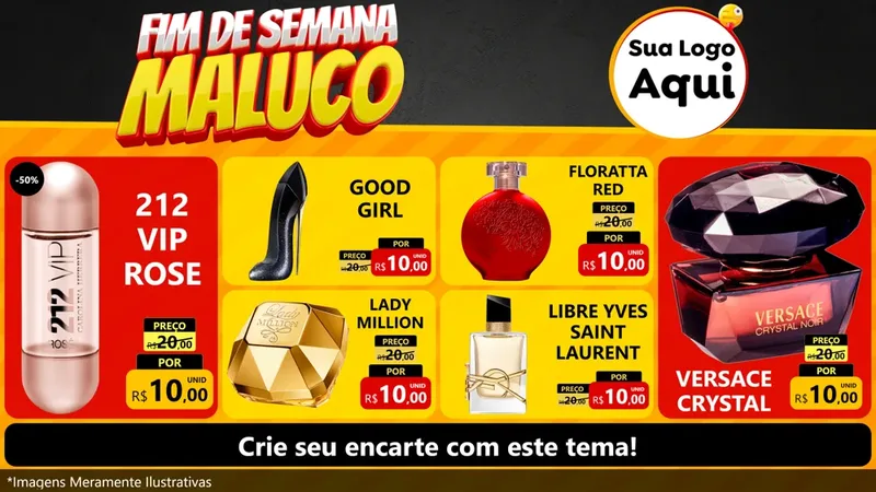 Modelo de TV para TV Horizontal com o tema Final de Semana Maluco para Perfumes