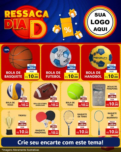Modelo de Rede Social para Feed Instagram com o tema Ressaca Dia D para Artigos Esportivos