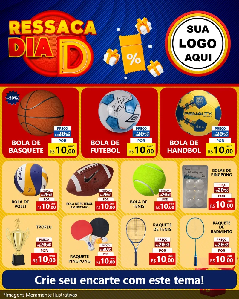 Modelo de Rede Social para Feed Instagram com o tema Ressaca Dia D para Artigos Esportivos