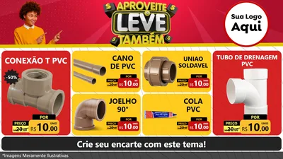 Modelo de TV para TV Horizontal com o tema Aproveite e Leve Também para Tubos e conexões