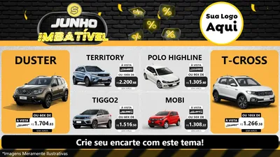 Modelo de TV para TV Horizontal com o tema Junho Imbatível para Concessionaria de Carros