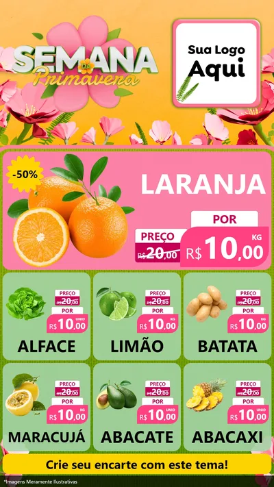 Modelo de Rede Social para Stories com o tema Semana da Primavera para Hortifrúti