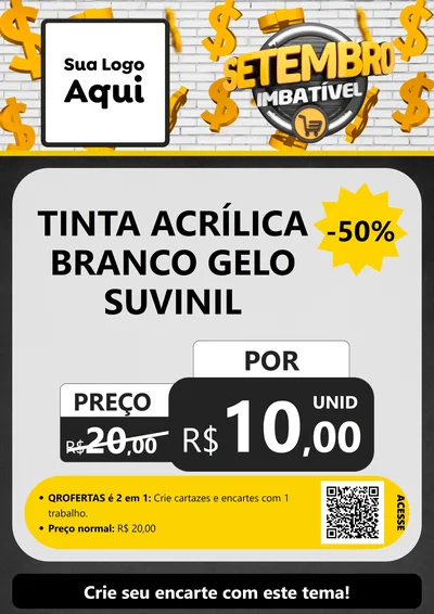 Modelo de Cartaz para Cartaz A4 Vertical com o tema Setembro Imbatível para Tintas e Ferramentas
