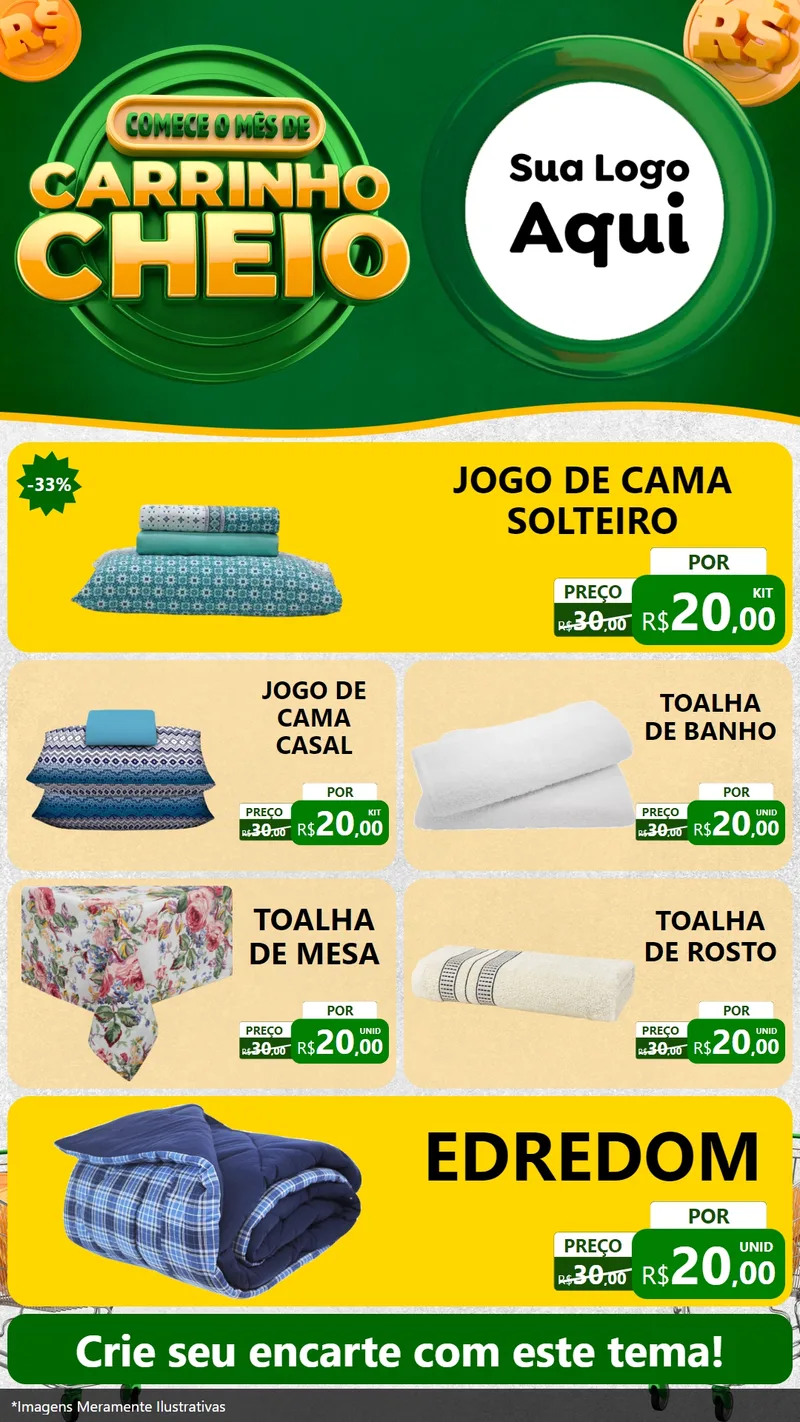 Modelo de TV para TV Vertical com o tema Carrinho Cheio para Cama, Mesa e Banho