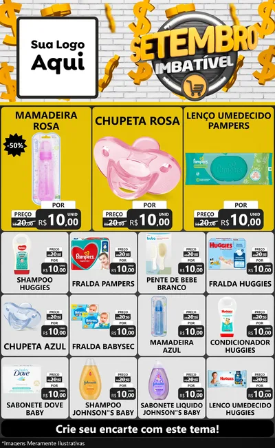 Modelo de Encarte para Encarte Grande com o tema Setembro Imbatível para Bebês