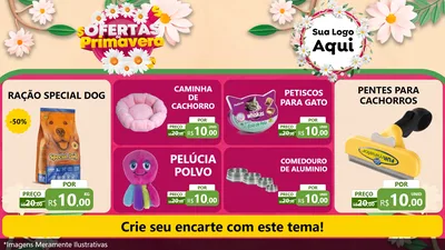Modelo de TV para TV Horizontal com o tema Ofertas de Primavera para Pet Shop