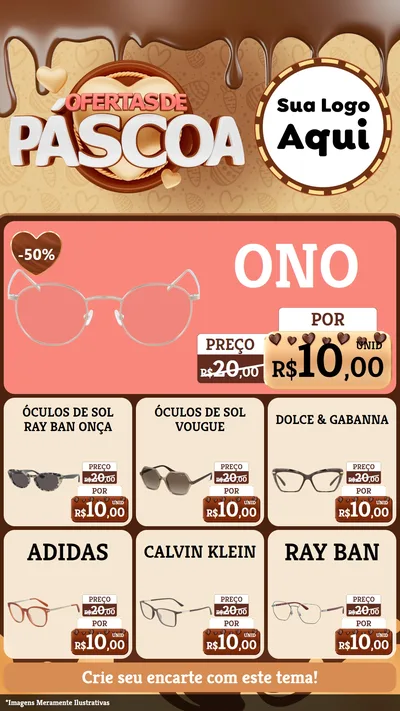 Modelo de Rede Social para Stories com o tema Ofertas de Páscoa para Óticas