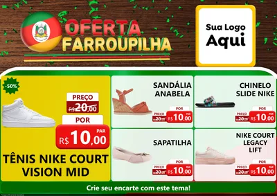 Modelo de Encarte para Encarte A4 Horizontal com o tema Oferta Farroupilha para Calçados