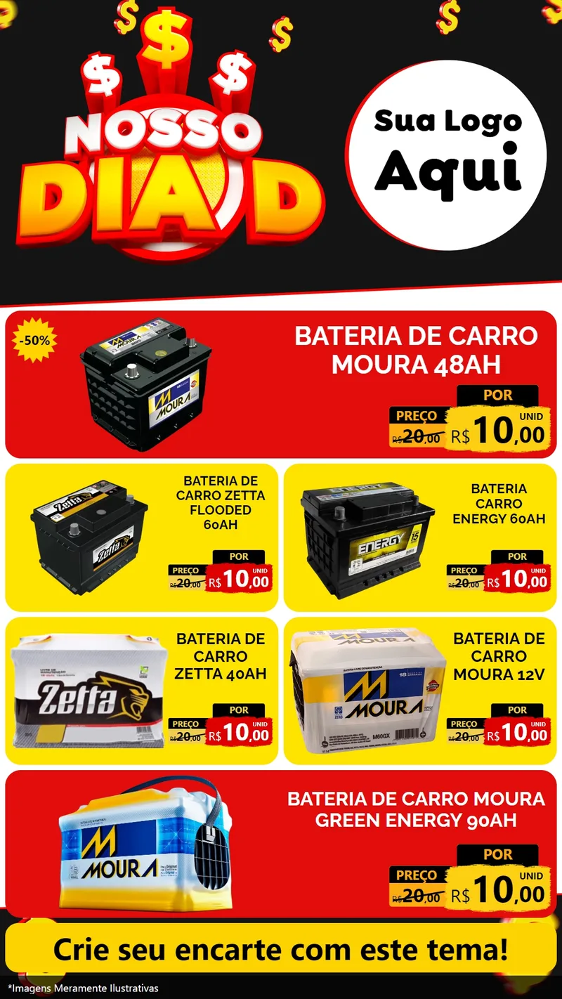 Modelo de TV para TV Vertical com o tema Nosso Dia D para Baterias Elétricas