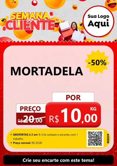 Modelo de Cartaz para Cartaz A4 Vertical com o tema Semana do Cliente para Frios e Laticínios