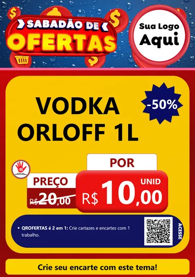 Modelo de Cartaz para Cartaz A4 Vertical com o tema Sabadão de Ofertas para Distribuidora de bebidas