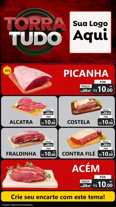 Modelo de TV para TV Vertical com o tema Torra Tudo para Açougue
