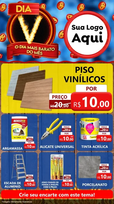 Modelo de Rede Social para Stories com o tema Dia V - O Dia Mais Barato Do Mês para Material para Construção