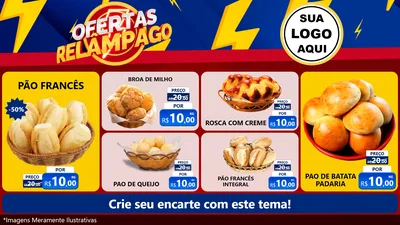 Modelo de TV para TV Horizontal com o tema Ofertas Relâmpago para Padaria