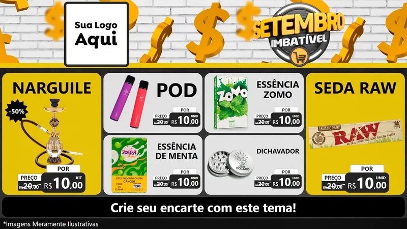 Modelo de TV para TV Horizontal com o tema Setembro Imbatível para Tabacaria
