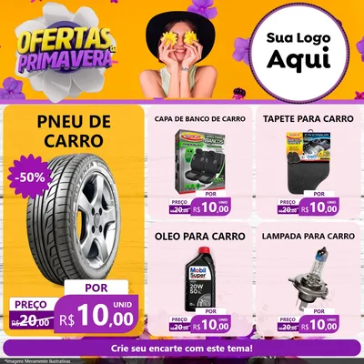 Modelo de Rede Social para Feed Facebook com o tema Ofertas Da Primavera para Auto peças