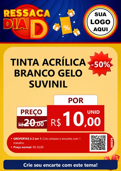 Modelo de Cartaz para Cartaz A4 Vertical com o tema Ressaca Dia D para Tintas e Ferramentas
