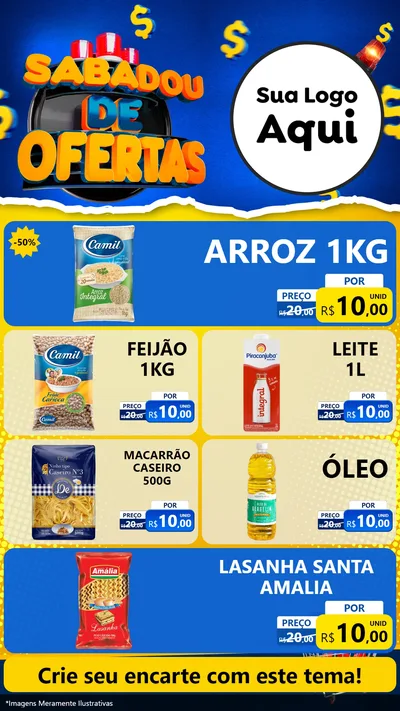 Modelo de TV para TV Vertical com o tema Sabadou de Ofertas para Supermercado