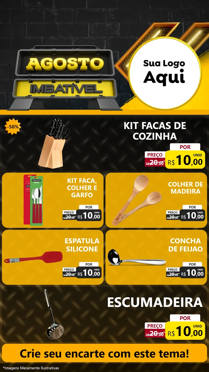 Modelo de TV para TV Vertical com o tema Agosto Imbatível para Utilidades Domésticas