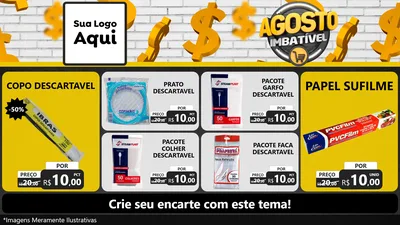 Modelo de TV para TV Horizontal com o tema Agosto imbatível para Embalagens