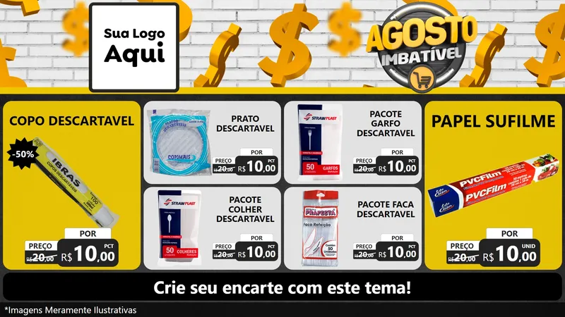 Modelo de TV para TV Horizontal com o tema Agosto imbatível para Embalagens