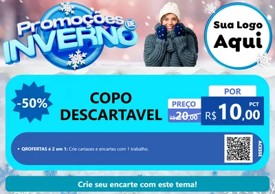 Modelo de Cartaz para Cartaz A4 Horizontal com o tema Promoções de Inverno para Embalagens