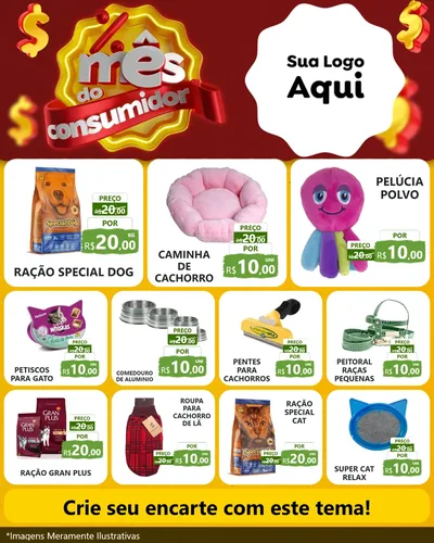 Modelo de Rede Social para Feed Instagram com o tema Mês do consumidor para Pet Shop