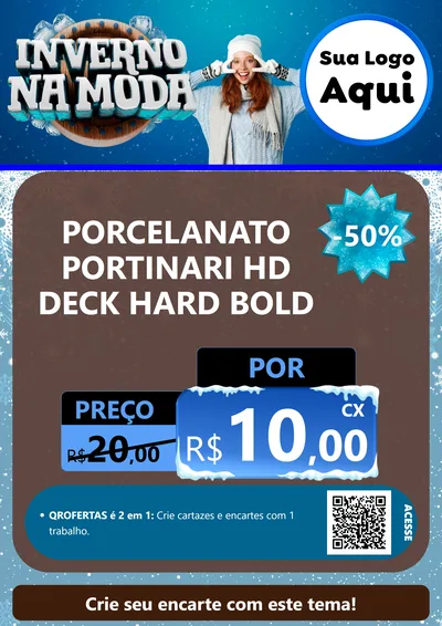 Modelo de Cartaz para Cartaz A4 Vertical com o tema Inverno na Moda para Pisos e revestimentos