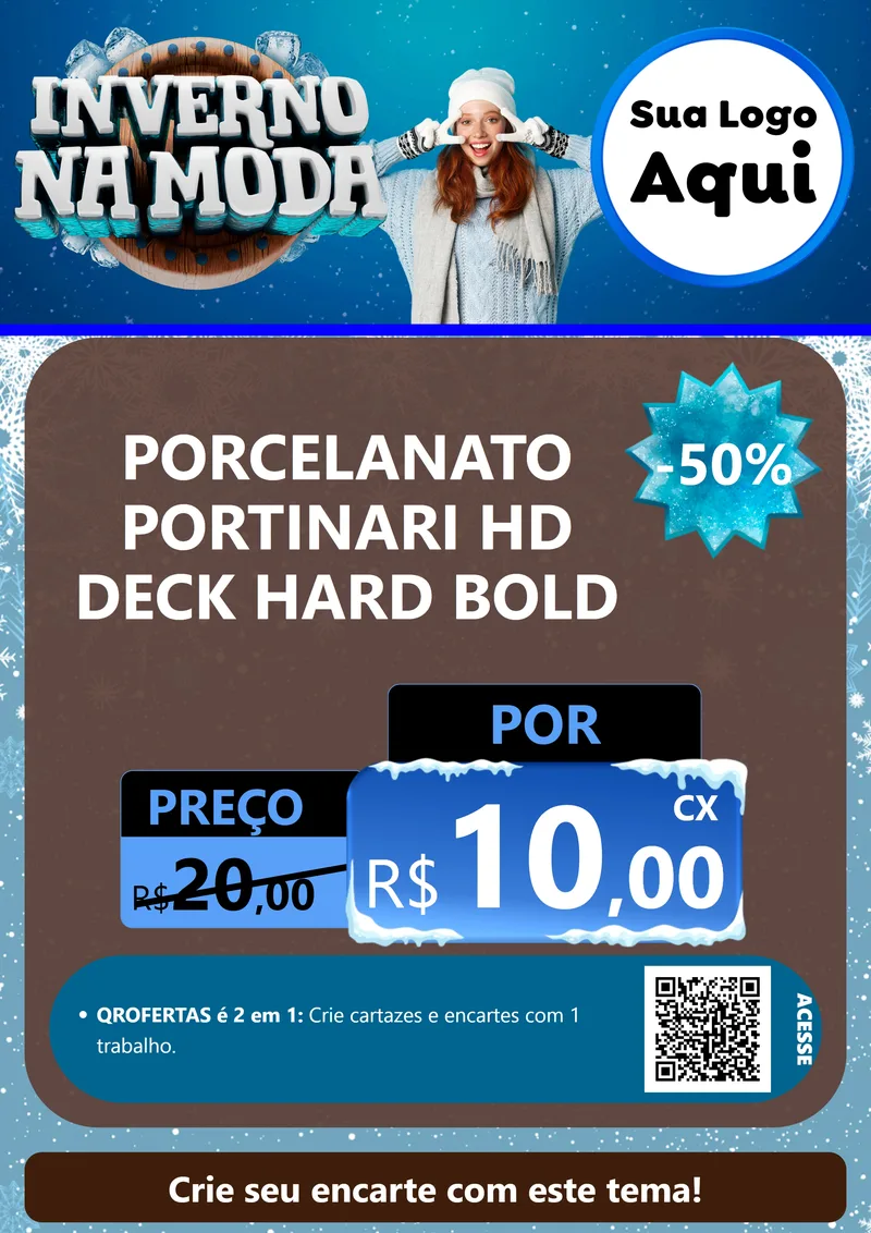 Modelo de Cartaz para Cartaz A4 Vertical com o tema Inverno na Moda para Pisos e revestimentos