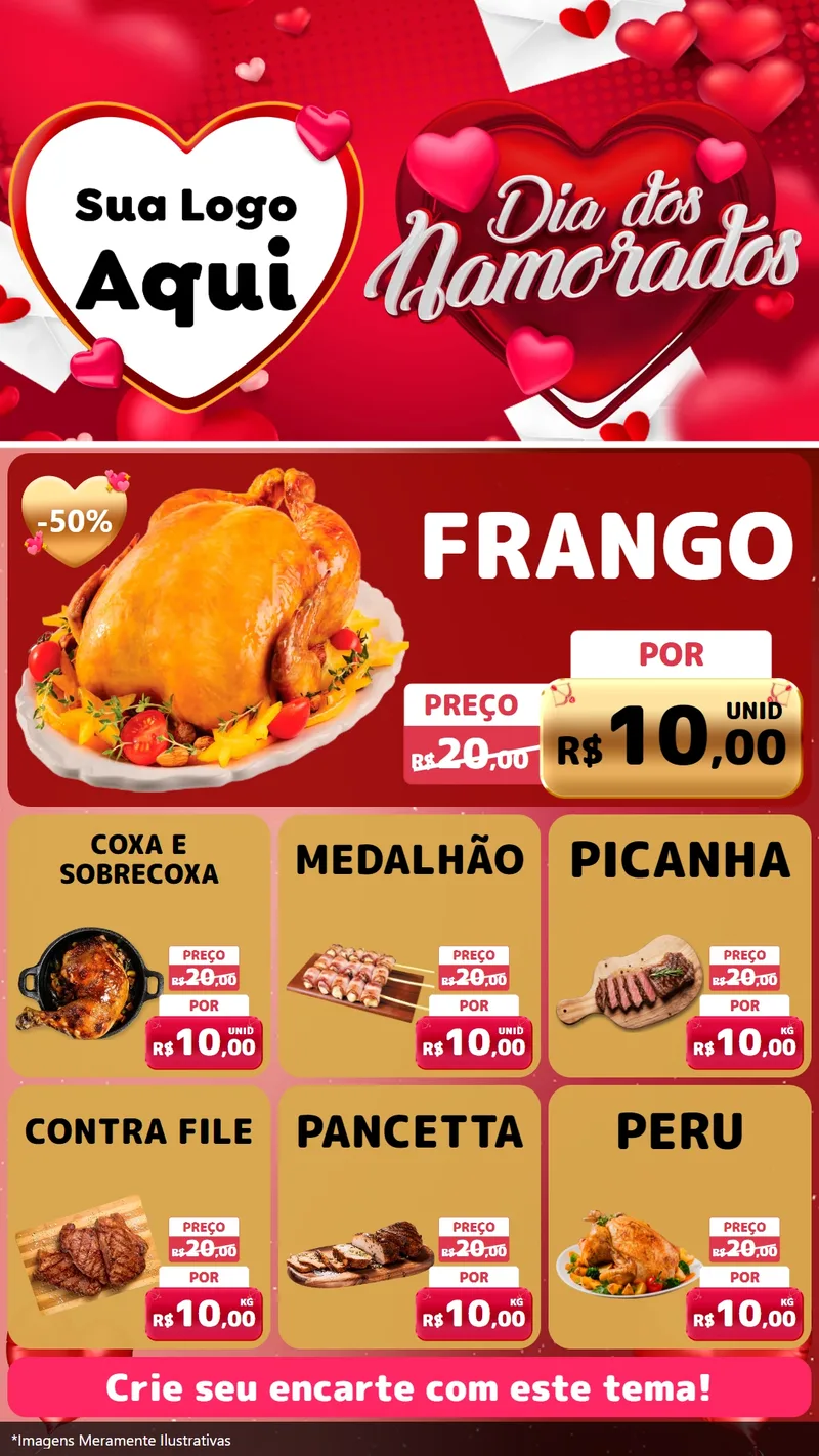 Modelo de Rede Social para Stories com o tema Dia Dos Namorados para Assados