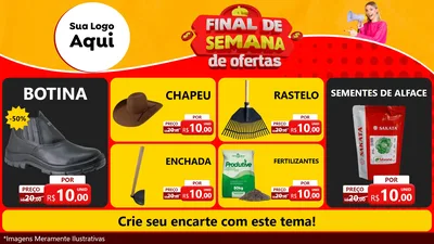 Modelo de TV para TV Horizontal com o tema Final de Semana de Ofertas para Agropecuária