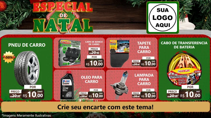 Modelo de TV para TV Horizontal com o tema Especial de Natal para Auto peças