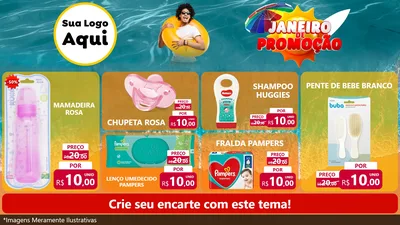 Modelo de TV para TV Horizontal com o tema Janeiro de Promoção para Bebês