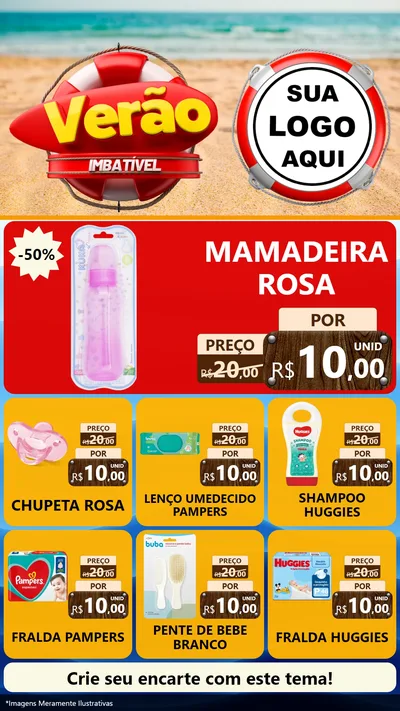 Modelo de Rede Social para Stories com o tema Verão Imbatível para Bebês