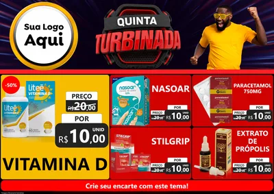 Modelo de Encarte para Encarte A4 Horizontal com o tema Quinta Turbinada para Farmácia