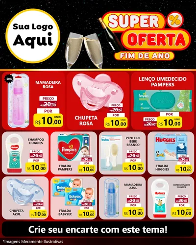 Modelo de Rede Social para Feed Instagram com o tema Super Oferta Fim de Ano para Bebês