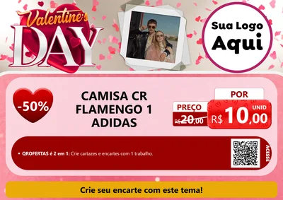 Modelo de Cartaz para Cartaz A4 Horizontal com o tema Valentine's Day para Roupas e acessórios