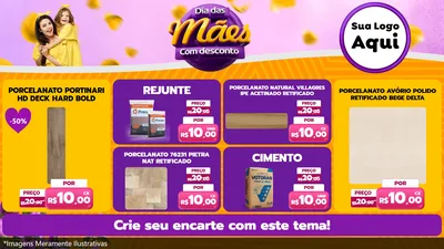 Modelo de TV para TV Horizontal com o tema Dia das Mães com Desconto para Pisos e revestimentos