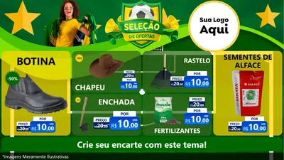 Modelo de TV para TV Horizontal com o tema Seleção de Ofertas - Copa para Agropecuária