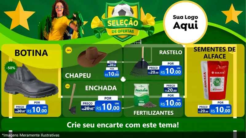Modelo de TV para TV Horizontal com o tema Seleção de Ofertas - Copa para Agropecuária