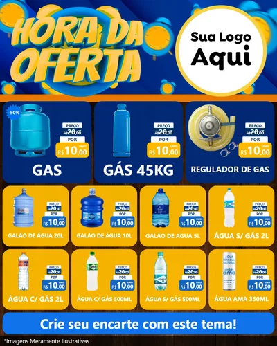Modelo de Rede Social para Feed Instagram com o tema Hora da Oferta para Água e gás