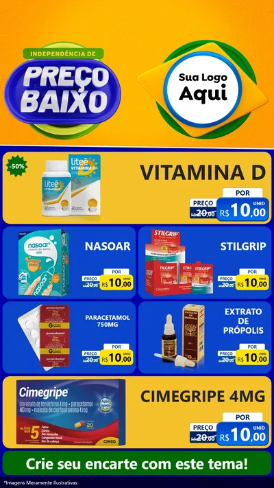 Modelo de TV para TV Vertical com o tema Independência de Preço Baixo para Farmácia