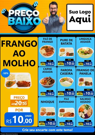 Modelo de Encarte para Encarte A4 Vertical com o tema Preço Baixo para Restaurante