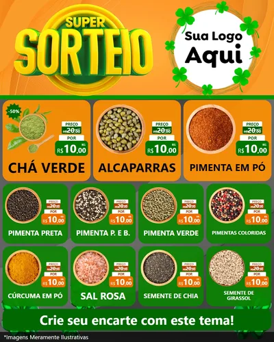 Modelo de Rede Social para Feed Instagram com o tema Super Sorteio para Produtos Naturais