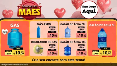 Modelo de TV para TV Horizontal com o tema Semana das Mães para Água e gás