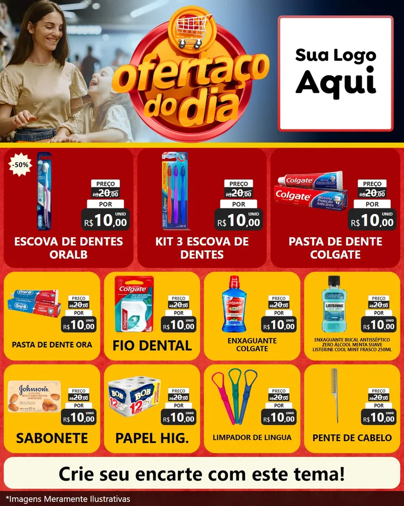 Modelo de Rede Social para Feed Instagram com o tema Ofertaço Do Dia para Higiene Pessoal